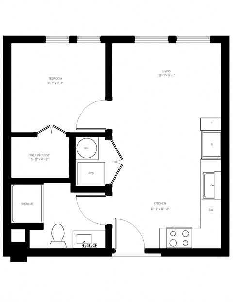 A1-485 SF Floor Plan at AVE Phoenix Terra, Phoenix, Arizona